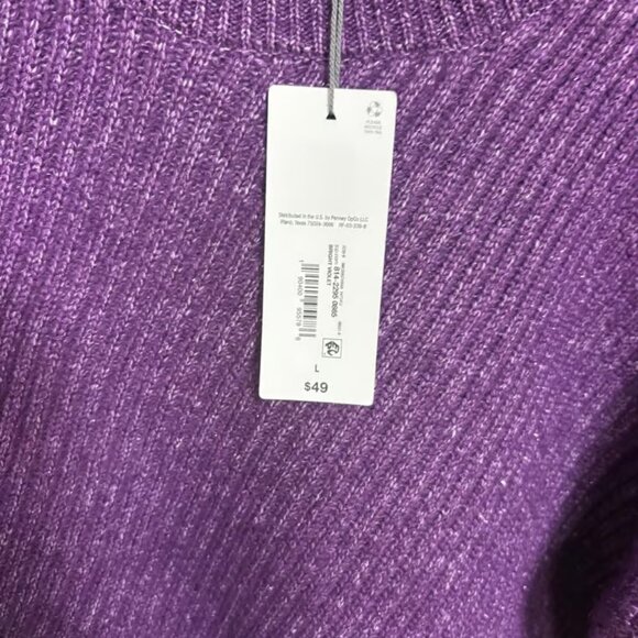 Liz Claiborne Purple Short Sleeve Sweater Size Large - Picture 5 of 7